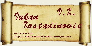 Vukan Kostadinović vizit kartica